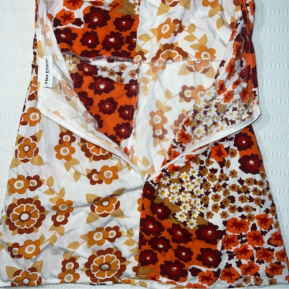 Her Pony The Label Patti Halter Mini Dress Size XS Retro 70s Inspo Boho Festival - Picture 6 of 11